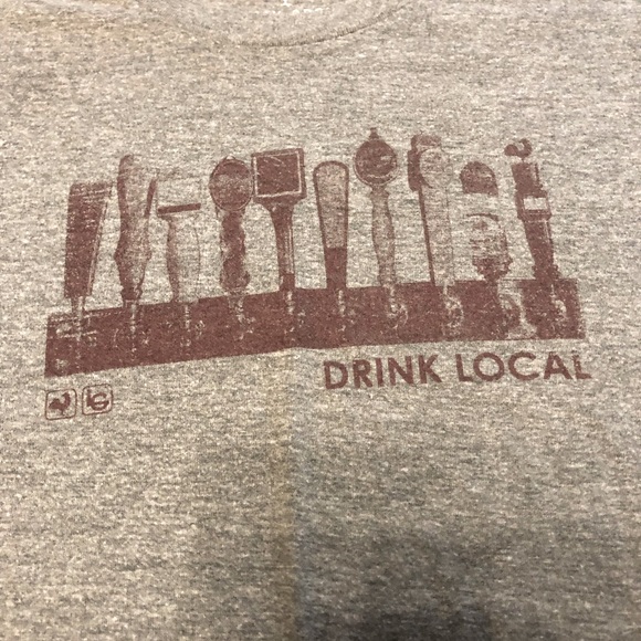 Locally Grown Drink Local Gray T-Shirt - Size M - Picture 1 of 4
